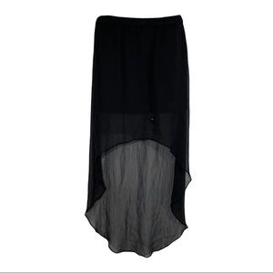 Express Black High Low Chiffon Skirt Elastic Fairy